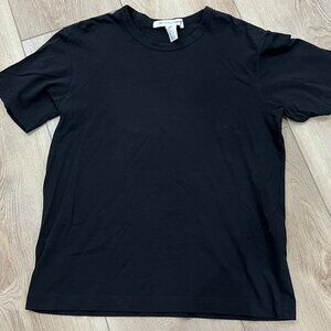 COMME DES GARCONS Solid Plain Black Cotton T-Shirt sz SMALL S
